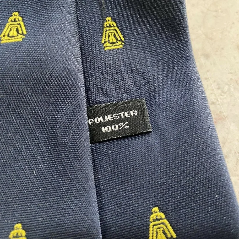 Vintage Mens Necktie Tie Schweppes Beverage Cratti Blue Gold